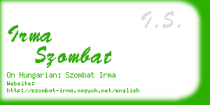 irma szombat business card